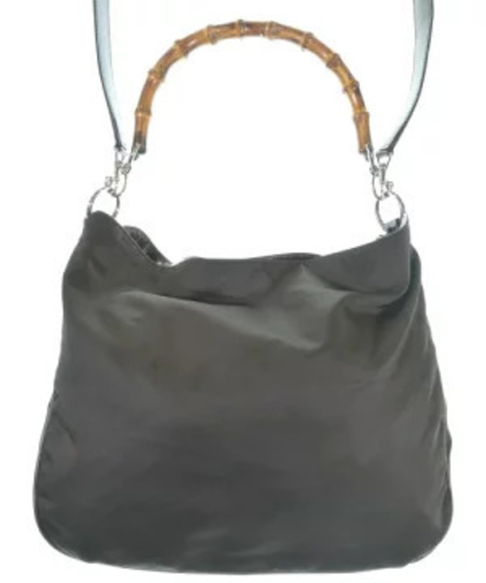 Gucci Bamboo Leather Hobo Shoulder Bag Brown